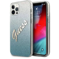 GUESS HC PC/TPU SCRIPTGLITTER GRADIENT BLUEIP12 PRO MAX