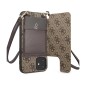 GUESS HC CROSSBODY CORD 4G PRINT BROWN IP15 PRO MAX