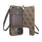 GUESS HC CROSSBODY CORD 4G PRINT BROWN IP15 PRO MAX