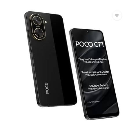 POCO C71_TD Black – 4GB RAM, 64GB, 6.71" HD+ Display, 5000mAh